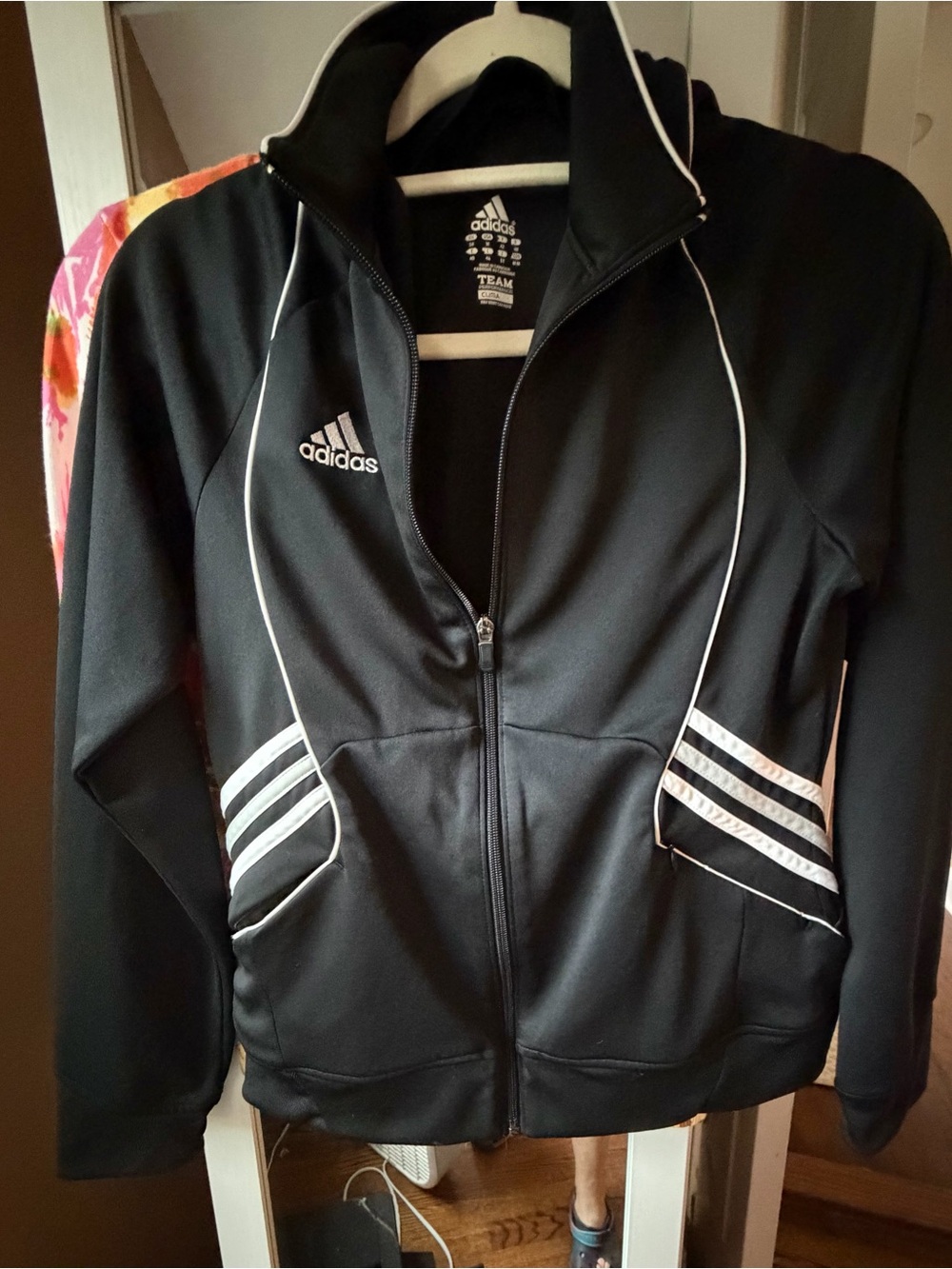adidas Black Track Jacket with White Stripe Accents, medium, NWOT - Picture 8 of 8